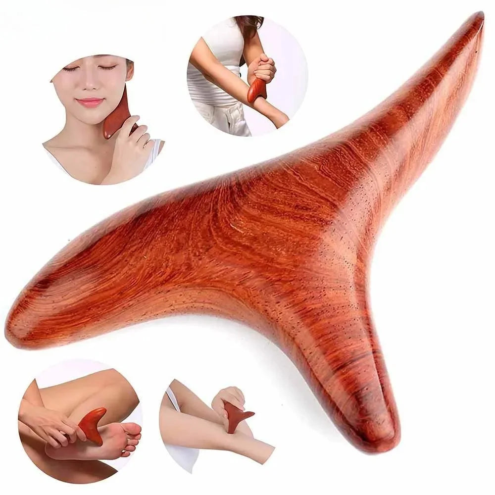 Portable Lightweight Wood Massage Tool Gua Sha for Lymphatic Facial Massage and Muscle Relief Scraping Body Tool for Relaxation
