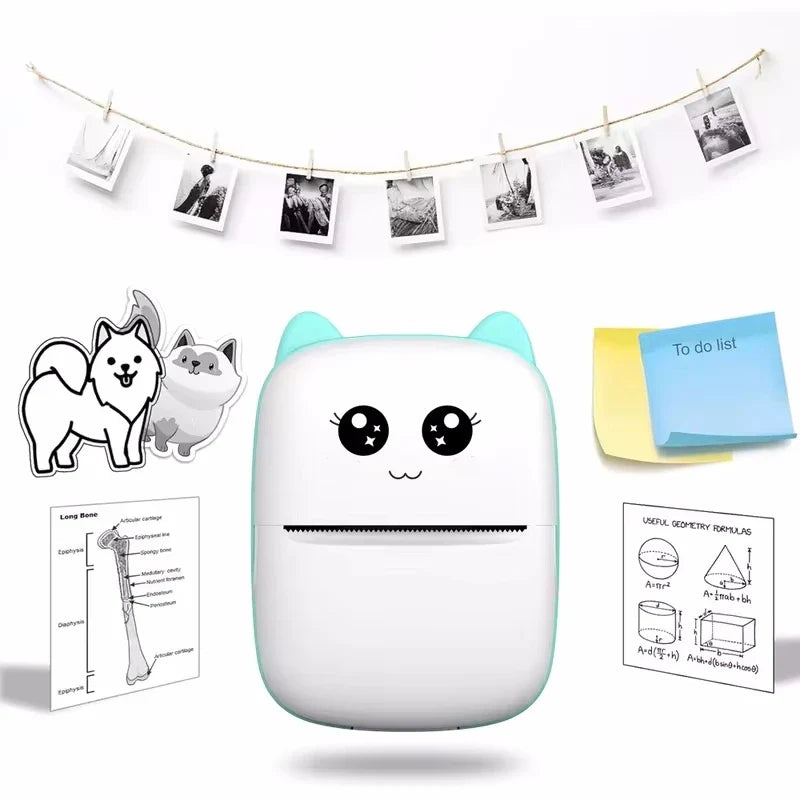Portable thermal mini printer photo pocket thermal label print 58mm printing wireless Bluetooth Android iOS print sticker paper
